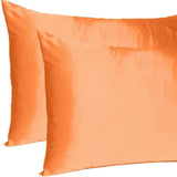 Orange Dreamy Set Of 2 Silky Satin Standard Pillowcases - Homeroots - Flyclothing LLC