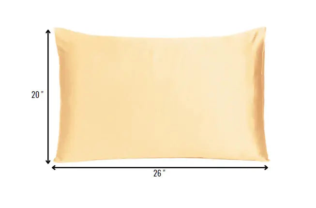 Pale Peach Dreamy Set Of 2 Silky Satin Standard Pillowcases - Homeroots - Flyclothing LLC