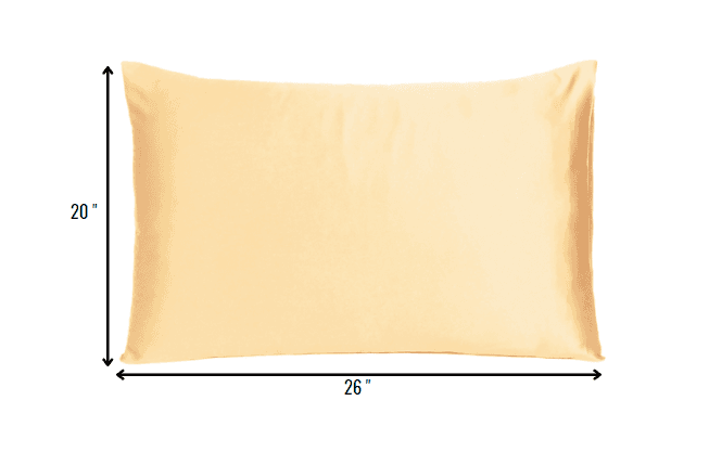 Pale Peach Dreamy Set Of 2 Silky Satin Standard Pillowcases - Homeroots - Flyclothing LLC