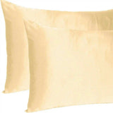 Pale Peach Dreamy Set Of 2 Silky Satin Standard Pillowcases - Homeroots - Flyclothing LLC