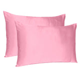 Pink Rose Dreamy Set Of 2 Silky Satin Standard Pillowcases - Homeroots