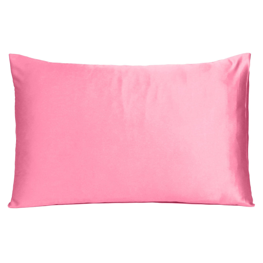 Pink Rose Dreamy Set Of 2 Silky Satin Standard Pillowcases - Homeroots