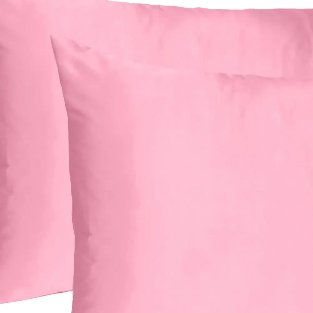 Pink Rose Dreamy Set Of 2 Silky Satin Standard Pillowcases - Homeroots - Flyclothing LLC