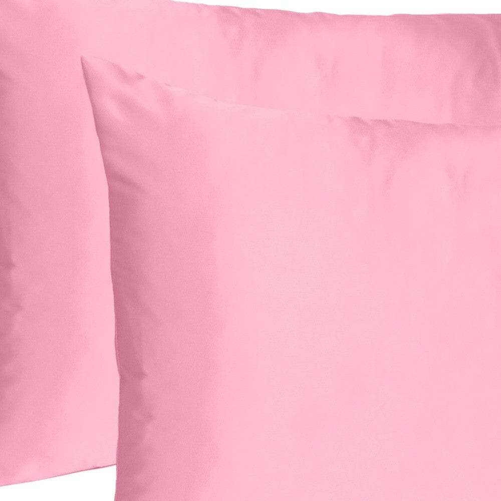 Pink Rose Dreamy Set Of 2 Silky Satin Standard Pillowcases - Homeroots - Flyclothing LLC