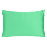 Green Dreamy Set Of 2 Silky Satin Standard Pillowcases - Homeroots