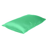 Green Dreamy Set Of 2 Silky Satin Standard Pillowcases - Homeroots