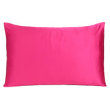 Fuchsia Dreamy Set Of 2 Silky Satin Standard Pillowcases - Homeroots