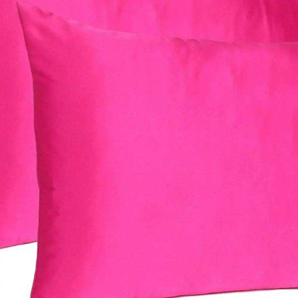 Fuchsia Dreamy Set Of 2 Silky Satin Standard Pillowcases - Homeroots - Flyclothing LLC