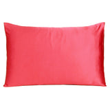 Poppy Red Dreamy Set Of 2 Silky Satin Standard Pillowcases - Homeroots