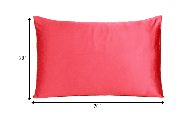 Poppy Red Dreamy Set Of 2 Silky Satin Standard Pillowcases - Homeroots - Flyclothing LLC