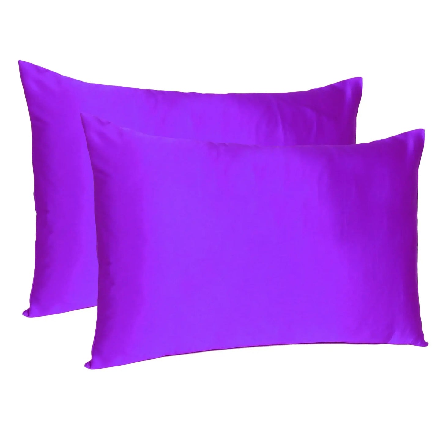 Bright Purple Dreamy Set Of 2 Silky Satin Standard Pillowcases - Homeroots - Flyclothing LLC
