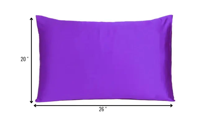 Bright Purple Dreamy Set Of 2 Silky Satin Standard Pillowcases - Homeroots - Flyclothing LLC