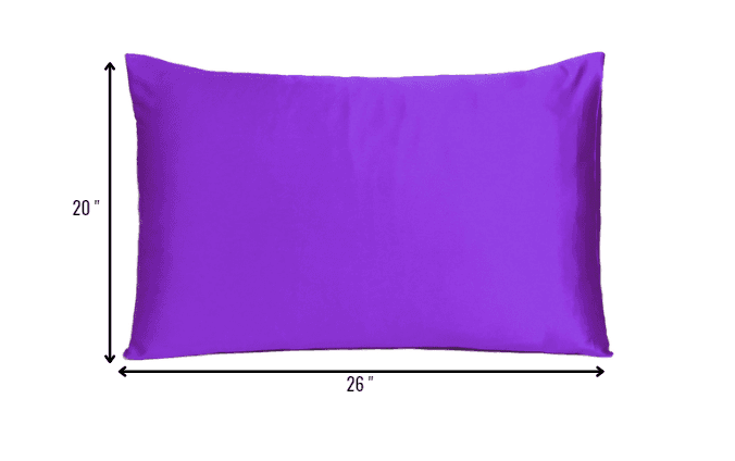 Bright Purple Dreamy Set Of 2 Silky Satin Standard Pillowcases - Homeroots - Flyclothing LLC