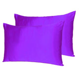 Bright Purple Dreamy Set Of 2 Silky Satin Standard Pillowcases - Homeroots - Flyclothing LLC