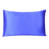 Royal Blue Dreamy Set Of 2 Silky Satin Standard Pillowcases - Homeroots