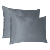 Dark Gray Dreamy Set Of 2 Silky Satin Standard Pillowcases - Homeroots