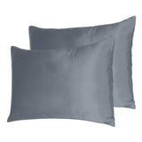 Dark Gray Dreamy Set Of 2 Silky Satin Standard Pillowcases - Homeroots - Flyclothing LLC