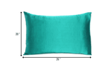 Teal Dreamy Set Of 2 Silky Satin Standard Pillowcases - Homeroots - Flyclothing LLC