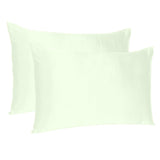 Ivory Dreamy Set Of 2 Silky Satin Standard Pillowcases - Homeroots - Flyclothing LLC