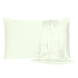 Ivory Dreamy Set Of 2 Silky Satin Standard Pillowcases - Homeroots - Flyclothing LLC