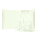 Ivory Dreamy Set Of 2 Silky Satin Standard Pillowcases - Homeroots