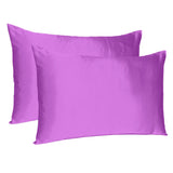 Purple Merlot Dreamy Set Of 2 Silky Satin Standard Pillowcases - Homeroots