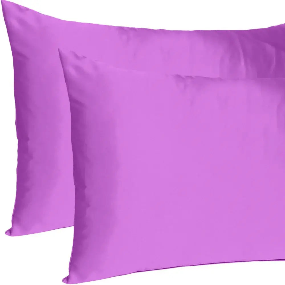Purple Merlot Dreamy Set Of 2 Silky Satin Standard Pillowcases - Homeroots - Flyclothing LLC