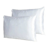 White Dreamy Set Of 2 Silky Satin Standard Pillowcases - Homeroots - Flyclothing LLC
