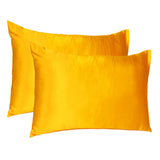Goldenrod Dreamy Set Of 2 Silky Satin Standard Pillowcases - Homeroots - Flyclothing LLC