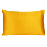 Goldenrod Dreamy Set Of 2 Silky Satin Standard Pillowcases - Homeroots