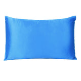Blue Dreamy Set Of 2 Silky Satin Queen Pillowcases - Homeroots