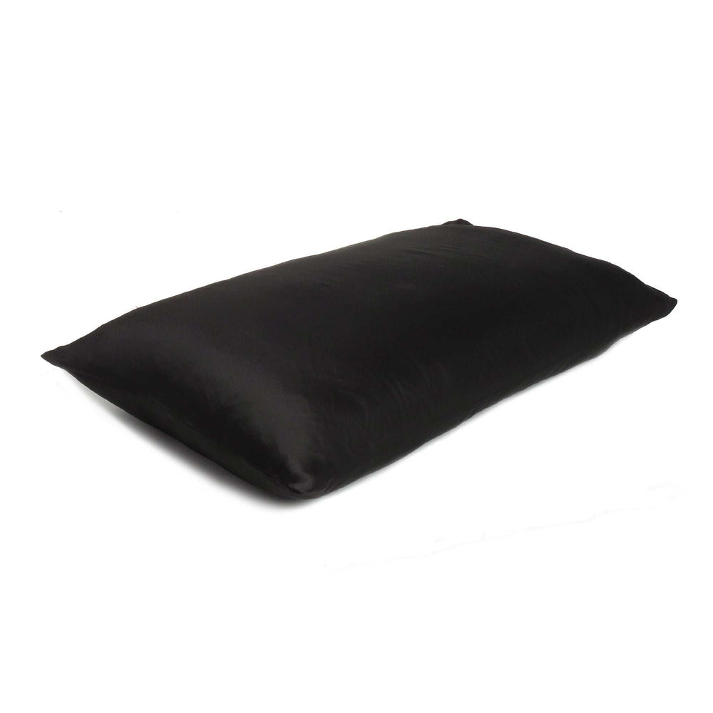 Black Dreamy Set Of 2 Silky Satin Queen Pillowcases - Homeroots - Flyclothing LLC