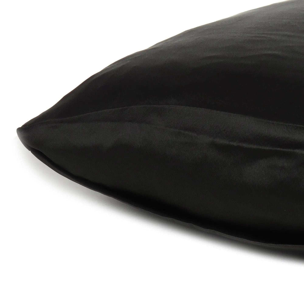 Black Dreamy Set Of 2 Silky Satin Queen Pillowcases - Homeroots - Flyclothing LLC