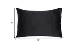 Black Dreamy Set Of 2 Silky Satin Queen Pillowcases - Homeroots - Flyclothing LLC
