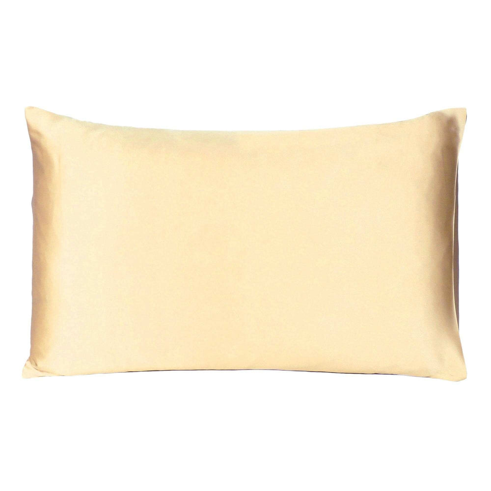 Pale Yellow Dreamy Set Of 2 Silky Satin Queen Pillowcases - Homeroots - Flyclothing LLC