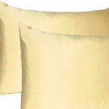 Pale Yellow Dreamy Set Of 2 Silky Satin Queen Pillowcases - Homeroots - Flyclothing LLC