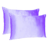 Purple Dreamy Set Of 2 Silky Satin Queen Pillowcases - Homeroots