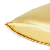 Gold Dreamy Set Of 2 Silky Satin Queen Pillowcases - Homeroots