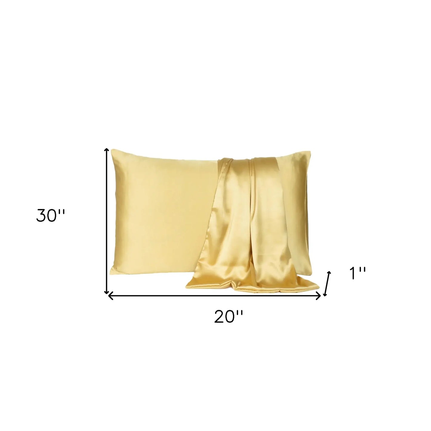 Gold Dreamy Set Of 2 Silky Satin Queen Pillowcases - Homeroots - Flyclothing LLC