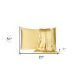 Gold Dreamy Set Of 2 Silky Satin Queen Pillowcases - Homeroots - Flyclothing LLC
