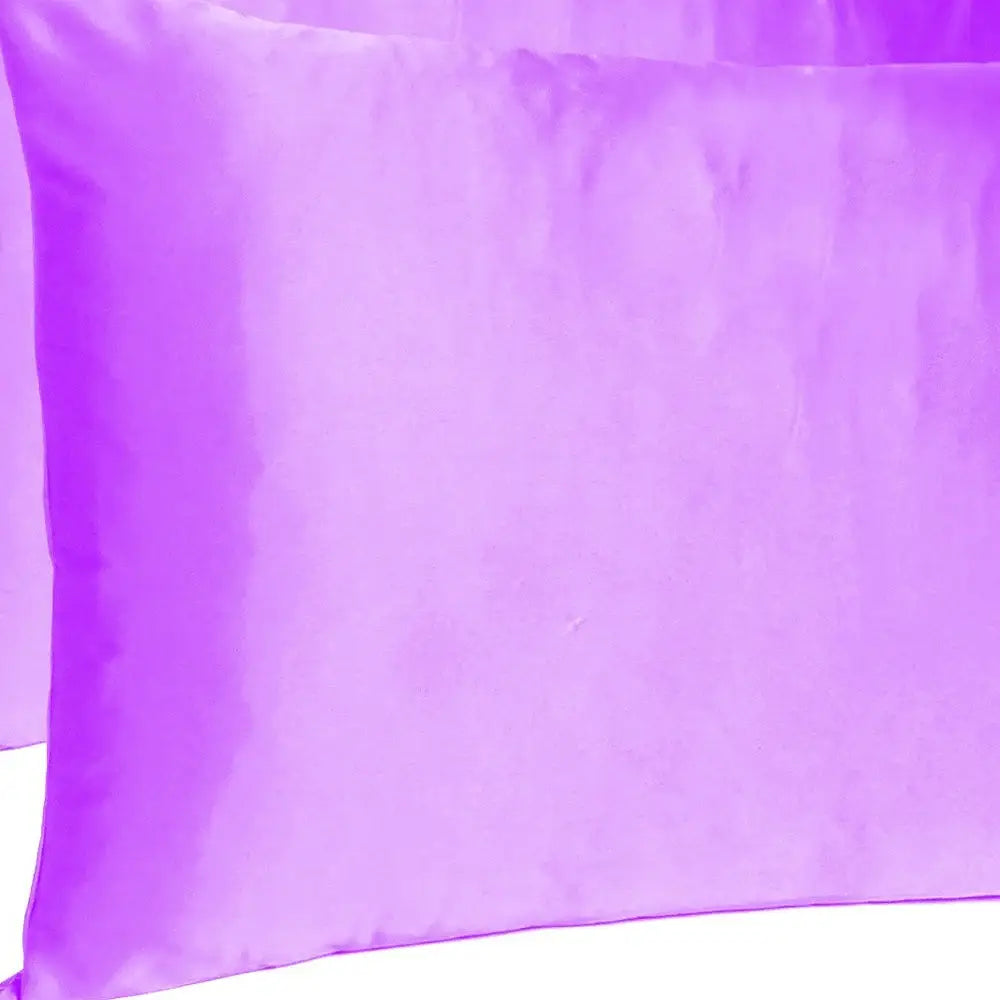 Violet Dreamy Set Of 2 Silky Satin Queen Pillowcases - Homeroots - Flyclothing LLC