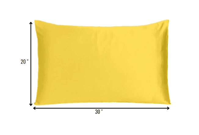 Lemon Dreamy Set Of 2 Silky Satin Queen Pillowcases - Homeroots - Flyclothing LLC