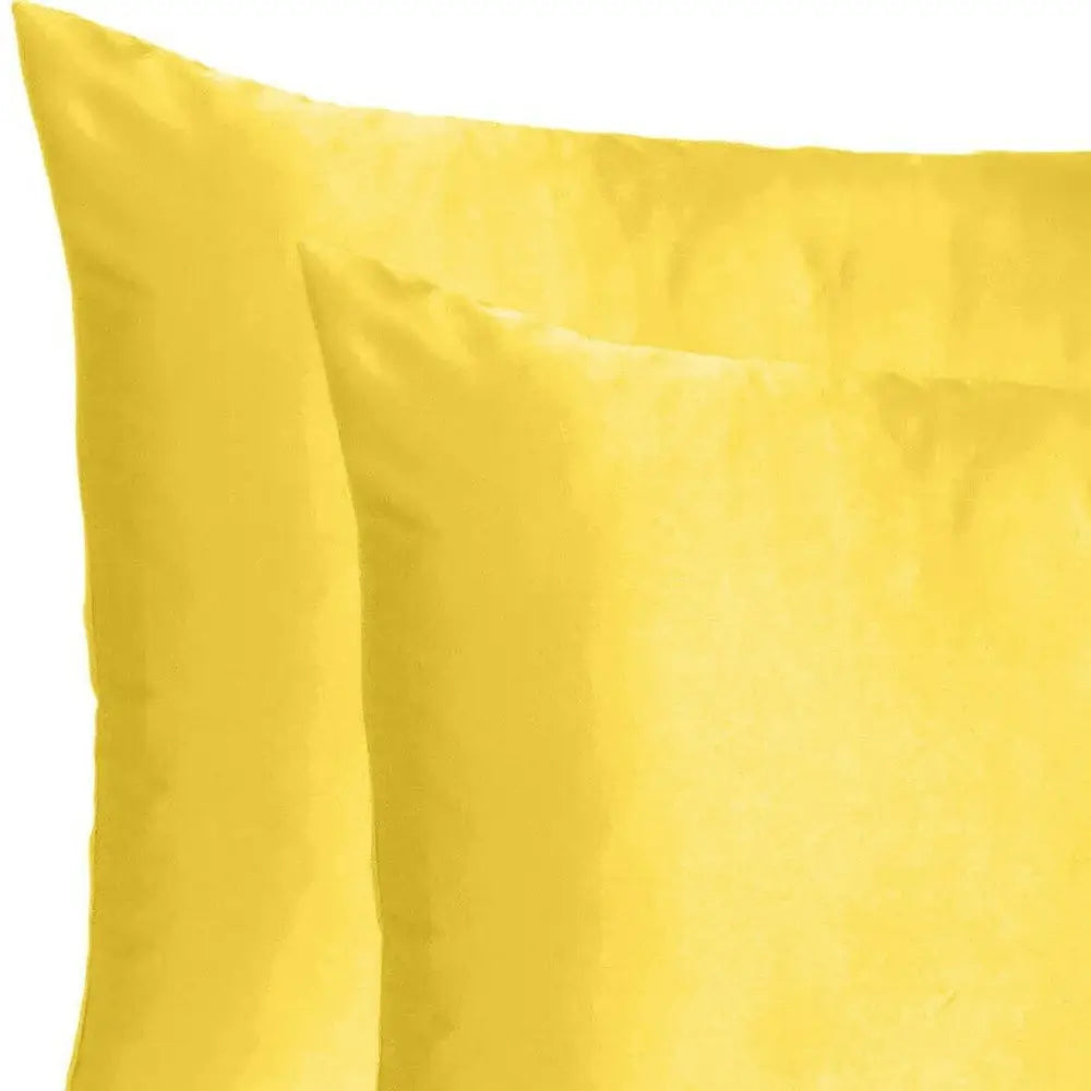 Lemon Dreamy Set Of 2 Silky Satin Queen Pillowcases - Homeroots - Flyclothing LLC
