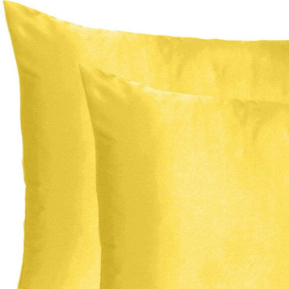 Lemon Dreamy Set Of 2 Silky Satin Queen Pillowcases - Homeroots - Flyclothing LLC