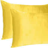 Lemon Dreamy Set Of 2 Silky Satin Queen Pillowcases - Homeroots - Flyclothing LLC