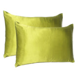 Lemongrass Dreamy Set Of 2 Silky Satin Queen Pillowcases - Homeroots - Flyclothing LLC