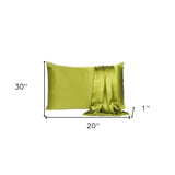 Lemongrass Dreamy Set Of 2 Silky Satin Queen Pillowcases - Homeroots - Flyclothing LLC