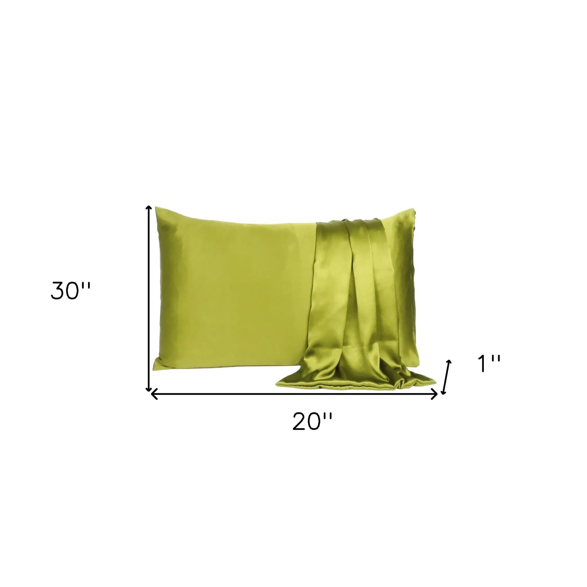 Lemongrass Dreamy Set Of 2 Silky Satin Queen Pillowcases - Homeroots - Flyclothing LLC