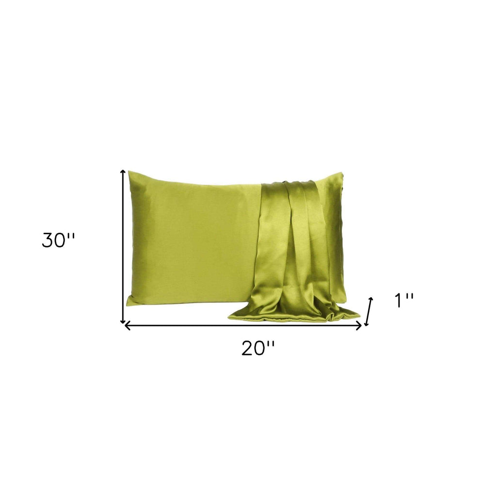Lemongrass Dreamy Set Of 2 Silky Satin Queen Pillowcases - Homeroots - Flyclothing LLC