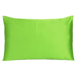 Bright Green Dreamy Set Of 2 Silky Satin Queen Pillowcases - Homeroots - Flyclothing LLC